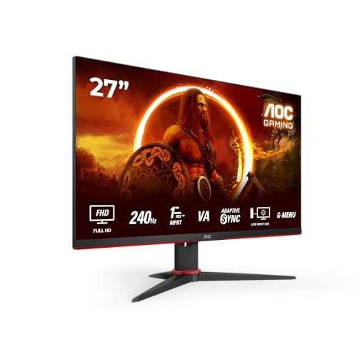 AOC Gaming 27G2ZNE – 27 Zoll Full HD Monitor, 240 Hz, 0,5 ms MPRT, FreeSync Prem. (1920×1080, HDMI 1.4, DisplayPort 1.2) schwarz/rot