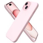 ORNARTO kompatibel mit iPhone 15 Hülle Silikon 6,1 Zoll, dünne Handyhülle iPhone 15 aus flüssigem Silikon, Kratzfeste und stoßfeste Schutzhülle iPhone 15 Hülle(2023) - Rosa