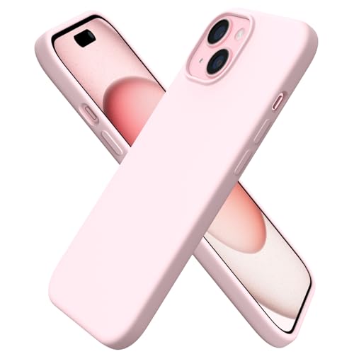 ORNARTO kompatibel mit iPhone 15 Hülle Silikon 6,1 Zoll, dünne Handyhülle iPhone 15 aus flüssigem Silikon, Kratzfeste und stoßfeste Schutzhülle iPhone 15 Hülle(2023) – Rosa
