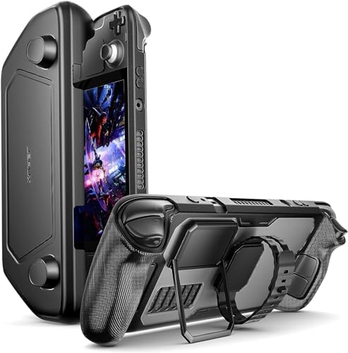 JSAUX ModCase Compatibel Mit Valve Steam Deck/OLED, PC0104 Modulares Steam Deck Hülle mit Abnehmbare Frontschale Zubehör umfasst Schutzhülle, Gesichtsabdeckung, Metallhalterung und Riemen - Basic Set