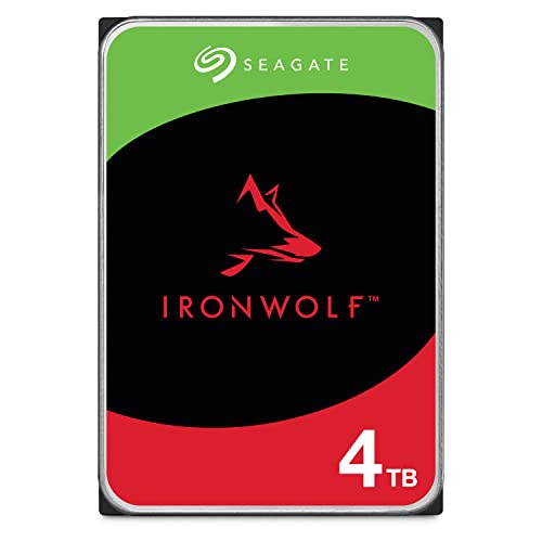 Seagate IronWolf 4TB, NAS Interne Festplatte HDD, 3.5 Zoll, 5400 U/Min, CMR, 64 MB Cache, SATA 6GB/s, silber, inkl. Data Rescue Service (ST4000VNZ06)