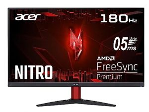 Acer Nitro KG272S3 Gaming Monitor 27 Zoll (69 cm Bildschirm) Full HD, 180Hz, bis zu 0.5ms (GTG), 2xHDMI 2.0, DP 1.2, FreeSync Premium, Schwarz, UM.HX2EE.301