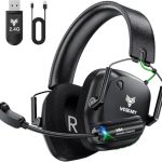 WESEARY WG4 Gaming Headset Wireless, 2,4G Wireless Gaming Headset mit Mikrofon für PS5, PS4, PC, Switch, Mac, Faltbarer Surround Sound Bluetooth Kopfhörer, Über 45 Stunden Akkulaufzeit