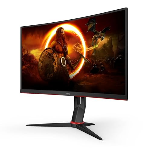 AOC Gaming C32G2ZE – 32 Zoll FHD Curved Monitor, 240 Hz, 1ms, FreeSync Premium (1920×1080, HDMI, DisplayPort) schwarz/rot