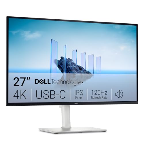 Dell 27 Plus USB-C Monitor – S2725QC, 4K UHD (3840×2160), 120Hz, IPS, 4ms, AMD FreeSync Premium, 99% sRGB, Höhenverstellbar, Eingebaute Lautsprecher, 2 USB-C, 2 HDMI, 2 USB, 3 Jahre Garantie