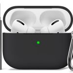 Inesore Compatible with Airpods Pro 1st/2nd Generation hülle Cover, Silicone Protective Case for Apple Airpods Pro 2 USB-C Charging Case with Cleaner Pen, for Women Men-Black