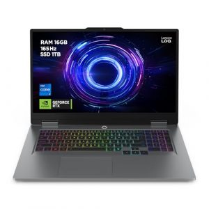 Lenovo LOQ Gaming AI Laptop | 17.3" Full HD 165Hz Display | NVIDIA GeForce RTX 5070 | Intel Core i7-14700HX | 16GB RAM | 1TB SSD | Win11 | QWERTZ | 24-Zonen-RGB-Tastatur | Grau | 3 Monate GamePass