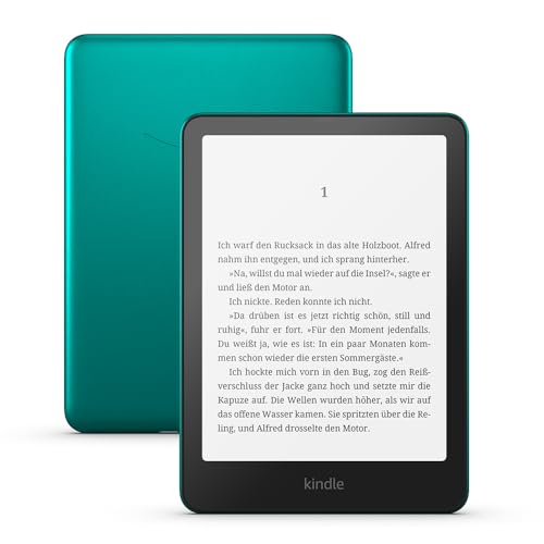 Amazon Kindle Paperwhite Signature Edition (neueste generation) – Unser schnellster Kindle, mit Frontlicht mit automatischer Anpassung und kabellosem Aufladen – 32 GB – jadegrün metallic