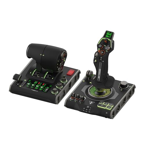 Turtle Beach VelocityOne Flightdeck – Universeller HOTAS-Simulation-Joystick & Schubhebel mit Touch-Display, integriertem HUD & kontaktlosen Sensoren für Luft & Weltraumkämpfe – für Windows 10/11