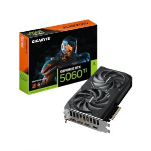 Gigabyte GeForce RTX 5060 Ti WINDFORCE OC 16G Grafikkarte – 16 GB GDDR7, 128 Bit, PCI-E 5.0, 2587 MHz Kernfrequenz, 3 x DisplayPort, 1 x HDMI, GV-N506TWF2OC-16GD