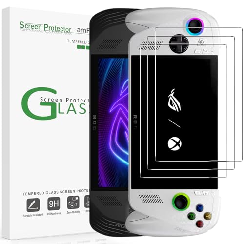 amFilm 3 Stück Displayschutzfolie für ASUS ROG Xbox Ally/ROG Xbox Ally X 2025 / ROG Ally X/ROG Ally Handheld 7 Zoll, Gehärtetes Glas, Transparent, Ultra HD, Kratzfest, Anti-Fingerabdruck