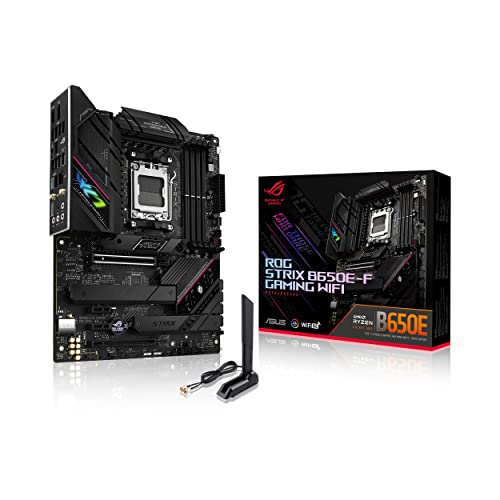 ASUS ROG STRIX B650E-F GAMING WIFI Mainboard Sockel AMD AM5 (Ryzen 7000, ATX, DDR5 Speicher, 12+2 Power Stages, USB 3.2 Gen 2×2 Typ-C, PCIe 5.0, Q-Release, WiFi 6E, Aura Sync)