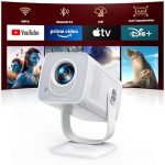 Mini Beamer 4K 1080P Unterstützt [Android 13 & 270° Drehbar] Smart Beamer Klein mit WiFi 6 Bluetooth 5.4, Tragbarer Projektor Heimkino Outdoor mit Auto Trapezkorrektur für HDMI/Android/iOS/PC/USB