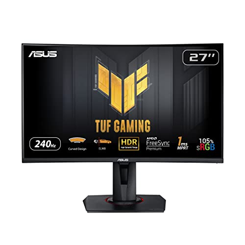 ASUS TUF Gaming VG27VQM Curved 27 Zoll Gaming Monitor (Full HD (1920×1080), 240Hz, Extreme Low Motion Blur, Adaptive-Sync, Freesync Premium, 1ms (MPRT))