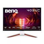 BenQ MOBIUZ EX3210U Gaming Monitor Weiß 32" 4K UHD IPS, 144Hz, 1ms, HDMI 2.1, FreeSync, HDR600, 98% P3, 99% Adobe RGB, Eye-Care, Fernbedienung, Kompatibel mit PS5/Xbox Series X 4K bei 120Hz