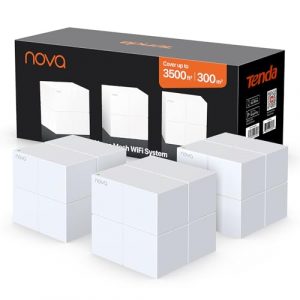 Tenda Nova MW6 Mesh WLAN System - AC1200 Dual Band Mesh Set - empfohlen für Häuser mit 3-4 Schlafzimmern - 6xGigabit Port - Ersetzt Router und Repeater- APP Steuerung - WPA2-3er Pack