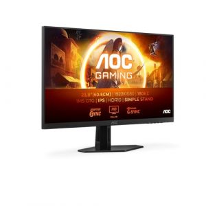 AOC Gaming 24G4XED - 24 Zoll Full HD Monitor, 180 Hz, 1 ms, FreeSync Prem., G-Sync comp., HDR10 (1920x1080, 2X HDMI 2.0, 1x DisplayPort 1.4) schwarz/grau