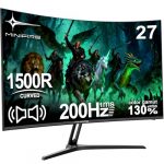 Minifire Gaming Curved Monitor 27 Zoll 200Hz 1Ms 130% sRGB Monitor mit Sprecher 1920 * 1080 VA Panel （MFG27C1 mit HDMI-Kabel）