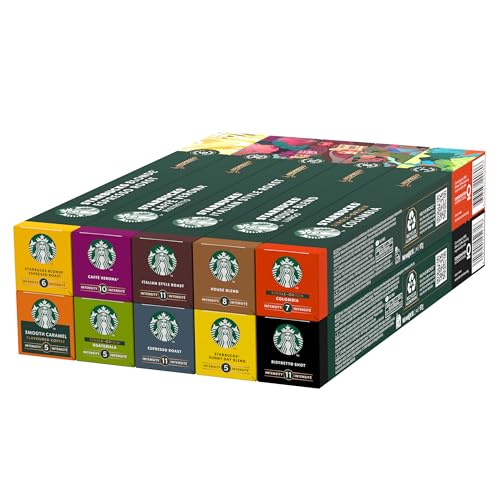 STARBUCKS Discovery Variety Pack by Nespresso, Kaffeekapseln mit einer Auswahl an hellen, mittleren und dunklen Röstungen, 10 x 10 (100 Kapseln) – Exklusiv bei Amazon