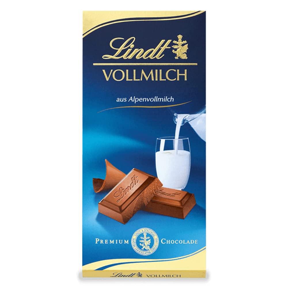 Lindt Vollmilch-Tafel |Schokoladentafel|feinste Alpenvollmilch Chocolade |glutenfrei |100g Schokoladengeschenk