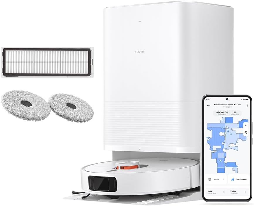 Xiaomi Robot Vacuum X20 Pro – 7000 Pa Saugleistung, duales Moppsystem, 75 Tage Staubbehälterkapazität, 4 Reinigungsmodi und 5200mAh Akku für eine gründliche und smarte Reinigung im Haushalt388,55€ statt 499,99€➡️ https://www.amazon.de/dp/B0DFJGKW2L/?tag=preisfehlerheute-21