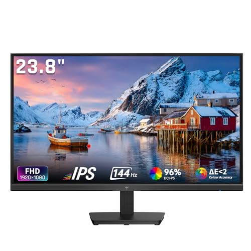 KTC Gaming Monitor, FHD@144Hz 120Hz Monitor mit IPS Panel, Hardware Anti-Blau-Licht, 95% DCI-P3, 99% sRGB, ΔE＜2, 300 cd/㎡, 5ms MPRT, 1500:1, Flicker-Free und Adaptive Sync für Arbeit und Gaming