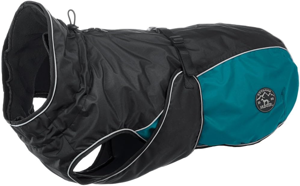 HUNTER Hundemantel UPPSALA ALLROUNDER, Farbe: anthrazit/petrol, wasser- und windabweisend, herausknöpfbares Innenfutter, reflektierende Paspeln, elastische Fixiergummis, optimaler Sitz, Größe: