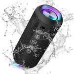 Ortizan Bluetooth Lautsprecher, Musikbox Bluetooth 5.3, Lautsprecher wasserdicht IPX7, RGB Licht, 30h Akku, Bass Boost, TWS Paarung, AUX, Micro SD, 3 EQ, Eingebautes Mikrofon für Reisen Camping