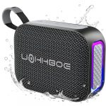 UOHHBOE Bluetooth Lautsprecher Tragbare 20W Musikbox Bluetooth 6.0 mit TWS Stereo 360° Sound IPX5 wasserdicht RGB Licht USB-C Laden 24 Std. Spielzeit Freisprechfunktion für Outdoor, Party, Camping