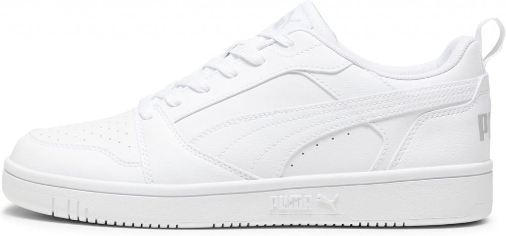 PUMA Rebound V6 Low Unisex Sneaker, Puma White Cool Light Gray, 46 EU