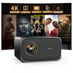Beamer 4K Passend für Netflix Dolby Audio 35000L 1080P FHD Smart Beamer Heimkino, KI-Autofokus & Trapezkorrektur Jimveo Projektor mit Zwei-Wege Bluetooth WiFi6 Outdoor 300" Display Video Projektor
