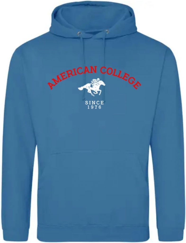 AMERICAN COLLEGE USA Unisex Mixed Hoodie Männer Frauen Sweatshirt, Indigo, Small