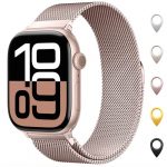 Original Milanaise Ersatzarmband Kompatibel mit Apple Watch Armband 40mm 42mm(Series 11 &10) 41mm 38mm, Elegant Magnetische Metall Edelstahl Armbänder für iWatch Series 11 10 9 8 7 6 5 4 3 SE 3/2/1