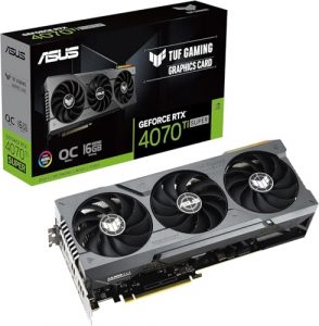 ASUS TUF Gaming GeForce RTX 4070 Ti SUPER 16GB GDDR6X OC (NVIDIA GeForce RTX4070Ti DLSS 3, PCIe 4.0, 2X HDMI 2.1a, 3X DisplayPort 1.4a, TUF-RTX4070TIS-O16G-GAMING, schwarz) + Indiana Jones