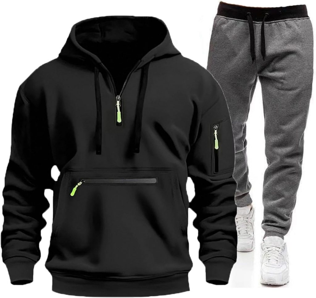 Jogginganzug Herren Baumwolle 2-teiliges Herren-Trainingsanzug Kapuzenpulli mit Sweathosen-Sets Freizeit Sport Hausanzug Streatwear Viertelreißverschluss Hoodie und Jogginghose Lässiger Sportanzug20,99€ statt 41,98€➡️ https://www.amazon.de/dp/B0G19J56CS/?tag=preisfehlerheute-21