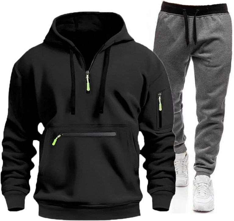 Jogginganzug Herren Baumwolle 2-teiliges Herren-Trainingsanzug Kapuzenpulli mit Sweathosen-Sets Freizeit Sport Hausanzug Streatwear Viertelreißverschluss Hoodie und Jogginghose Lässiger Sportanzug20,99€ statt 41,98€➡️ https://www.amazon.de/dp/B0G19J56CS/?tag=preisfehlerheute-21