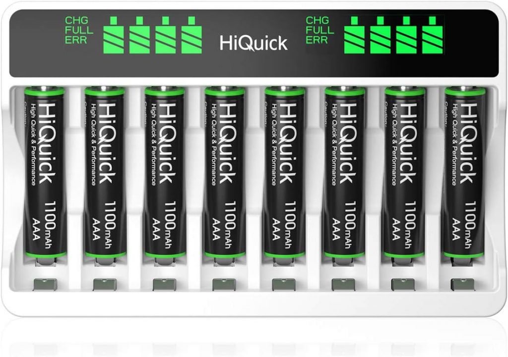 HiQuick Akku Ladegerät mit AAA Akku 8 Stück, für Mignon AA, Micro NI-MH wiederaufladbar Batterien, 8-Ladeplatz mit LCD Anzeige Akkus Ladegerät mit 8 Stück AAA Batterie17,14€ statt 22,99€➡️ https://www.amazon.de/dp/B08DJ66L74/?tag=preisfehlerheute-21