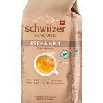 Schwiizer Schüümli Crema Mild, 10 edle Arabica Kaffeebohnen, harmonisch-sanft, ideal für Vollautomaten, Stärke 2/5, helle Röstung, Rainforest Alliance, 1kg