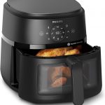 Philips Airfryer 2000 Series – Standard 6.2L Heißluftfritteuse mit Sichtfenster, RapidAir Technologie, 9 weniger Fett, leicht zu Reinigen, Touchscreen, energie- & platzsparend (NA230/00)