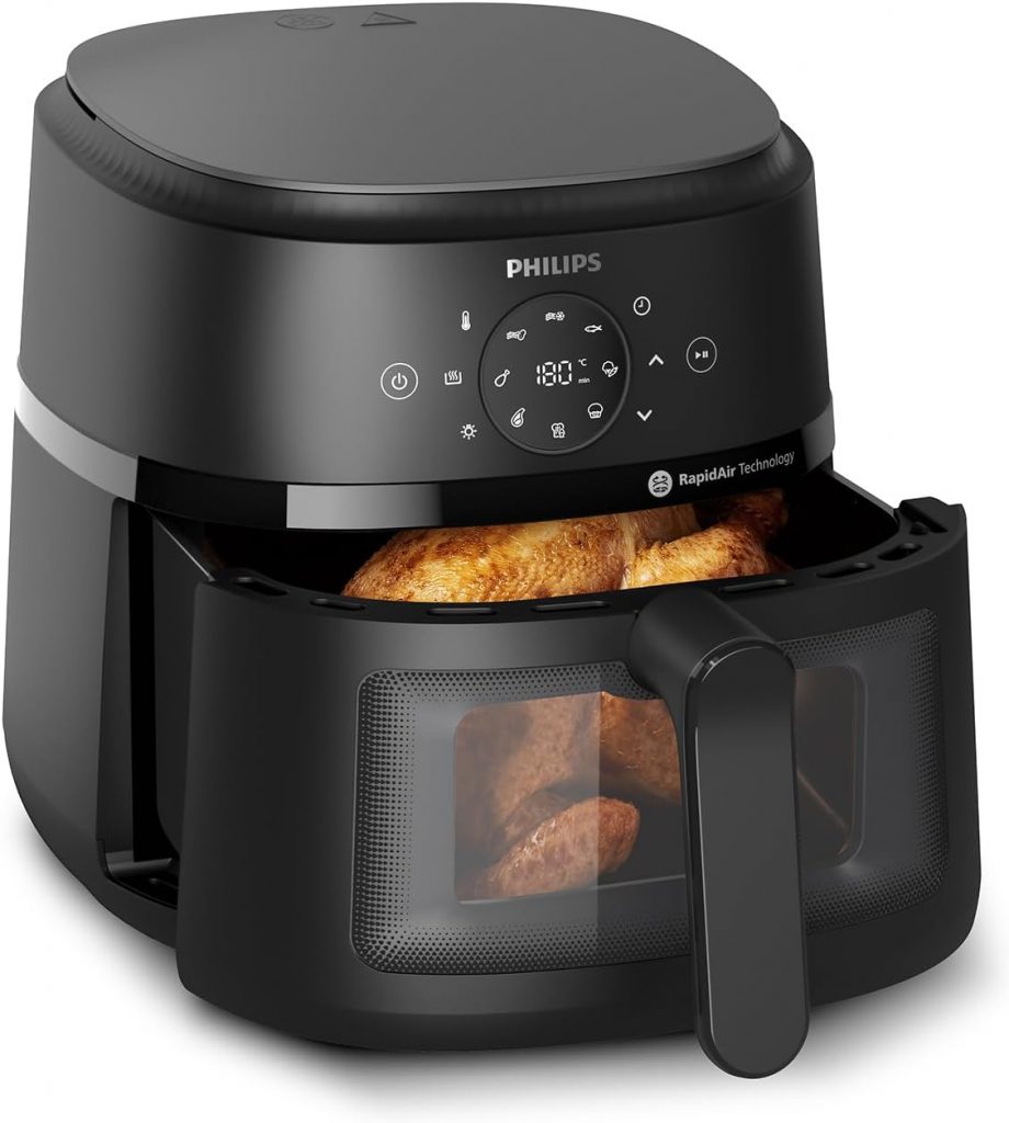 Philips Airfryer 2000 Serie – Heißluftfritteuse mit 13 Zubereitungsmöglichkeiten, 6,2 l, mit Kochfenster, RapidAir-Technologie, Braten mit bis zu 9 weniger Fett, leicht zu reinigen (NA230/00)84,99€ statt 109,99€➡️ https://www.amazon.de/dp/B0CWP7M17B/?tag=preisfehlerheute-21