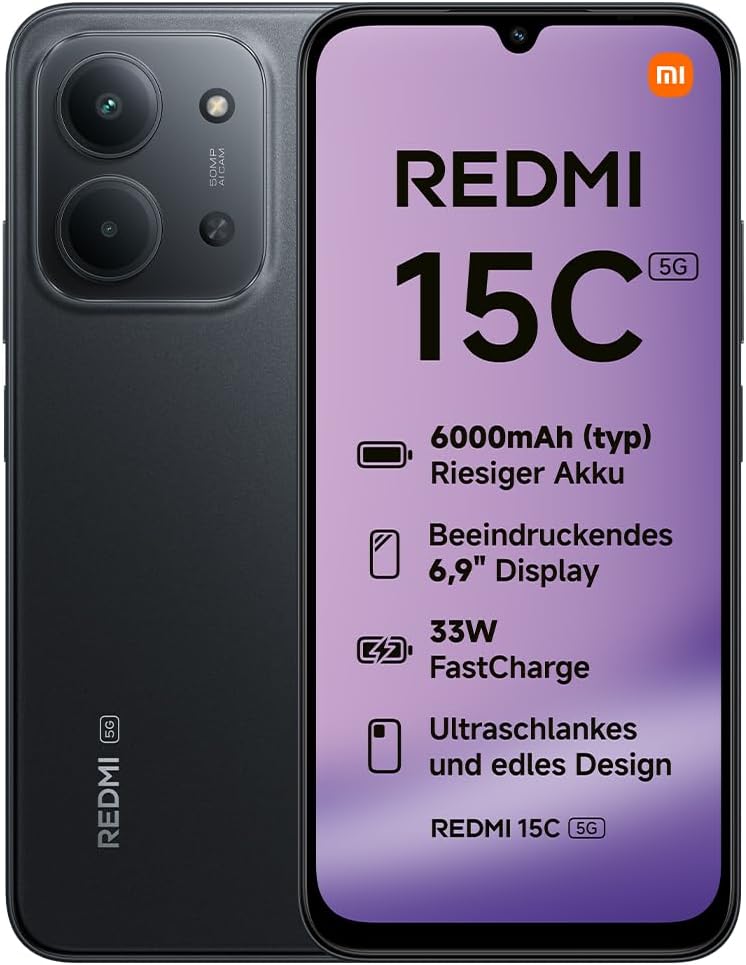 👑 Xiaomi REDMI 15C 5G, Smartphone 4+256GB, 6,9" 120Hz Display, MediaTek Dimensity 6300 Prozessor 6nm Octa-Core, 50MP KI-Dualkamera, 6000mAh, Mitternachtsschwarz139,90€ statt 199,90€ – 31,0 🔥🚚 Verkauft durch Amazon und Versand durch Amazon85 Bewertungen: 4.0 / 5.0 ⭐️⭐️⭐️⭐️🛒 zu Amazon https://www.amazon.de/dp/B0FHBRHJBM/?th=1&tag=preisfehlerheute-21#038;psc=1&tag=preisfehlerheute-21