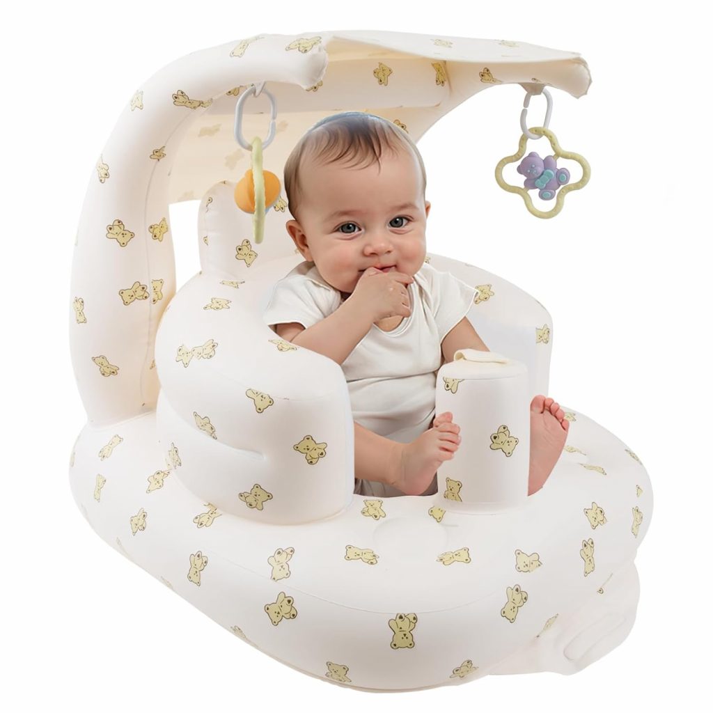 EKEPE Aufblasbarer Babysitz mit Sonnendach und Sensorik-Spielzeug, aufblasbarer Babystuhl für Kleinkinder für Babys ab 3 Monaten, Baby-Bodensitze zum Aufsitzen mit eingebauter Luftpump – Bär9.99€ statt 39.99€➡️ https://www.amazon.de/dp/B0F3JBDXYH/?tag=preisfehlerheute-21