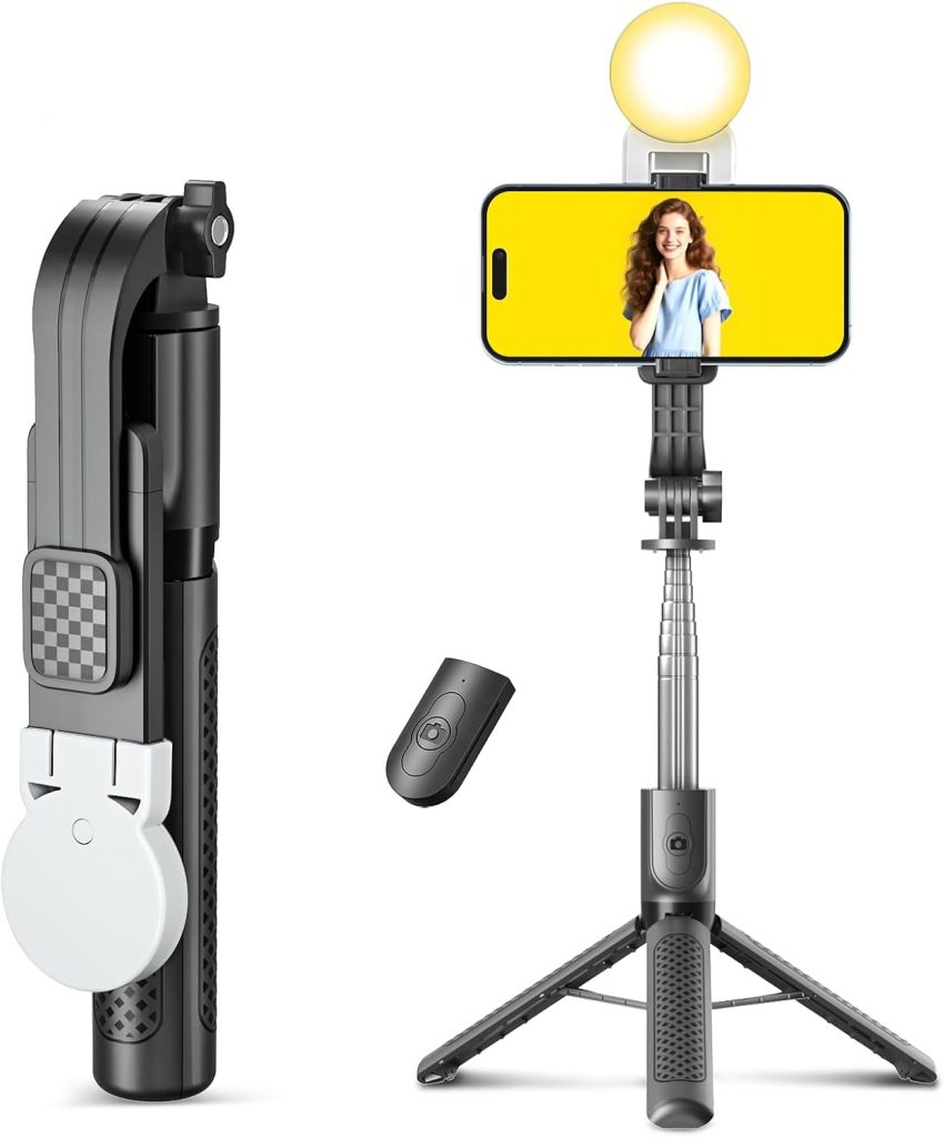 Selfie Stick Stativ mit Fülllicht,125cm extra langes Handy Stativ,einziehbarer tragbarer Selfie Stick mit Abnehmbarer Fernbedienung und stabilem Stativständer,für Samsung/Huawei/iPhone6.99€ ➡️ https://www.amazon.de/dp/B0FNQ9N294/?tag=preisfehlerheute-21