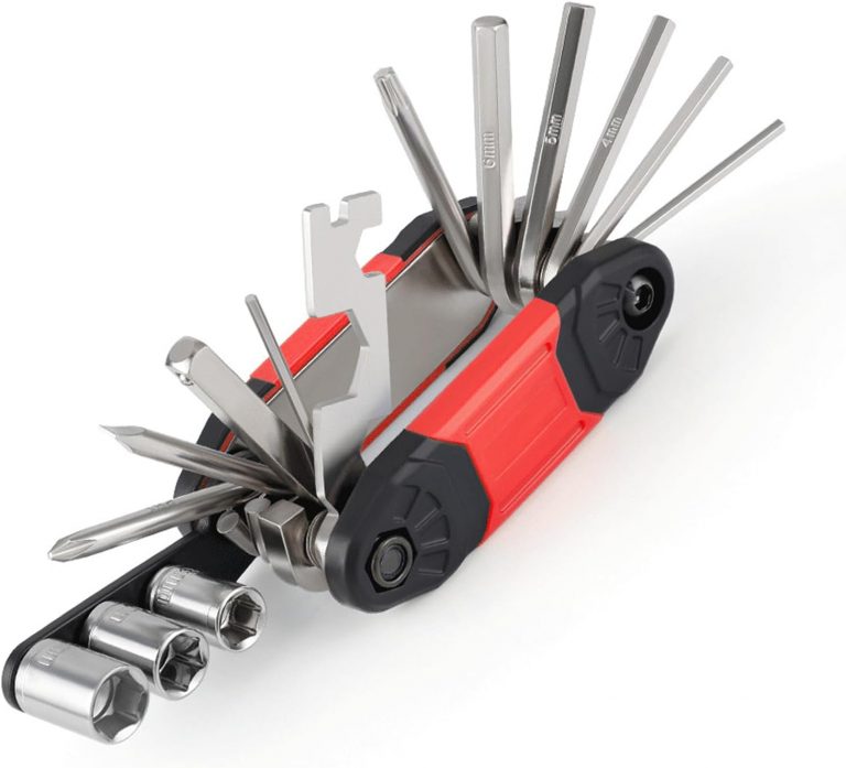 Fahrradwerkzeug für Unterwegs, Klein Tools, Multitool Fahrrad, Faltbare Werkzeugset, Schnellzugriff auf der Hasse einer Taste Kann als Längs und 16 in einem Satz von Werkzeugen (Rot)2.99€ ➡️ https://www.amazon.de/dp/B0F475SFMH/?tag=preisfehlerheute-21
