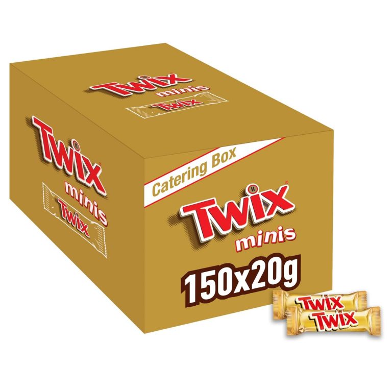 Twix Minis, Schokoriegel, Karamell & Keks, Milchschokolade, Großpackung Schokolade, 150 x 20g, 3kg25,39€ statt 32,99€➡️ https://www.amazon.de/dp/B003U28F9I/?tag=preisfehlerheute-21