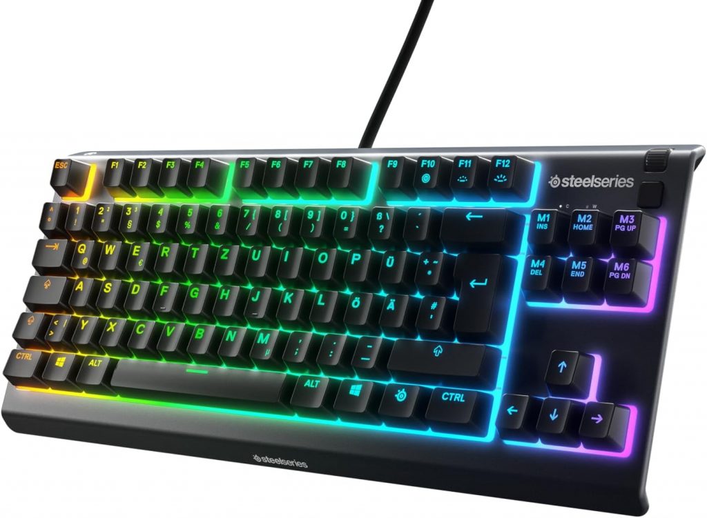 SteelSeries Apex 3 TKL – RGB Gaming-Tastatur – Kompakter Tenkeyless-Formfaktor – 8-Zonen-RGB-Beleuchtung – Deutsches (QWERTZ) Layout38,99€ statt 59,99€➡️ https://www.amazon.de/dp/B09FQ98HRT/?tag=preisfehlerheute-21