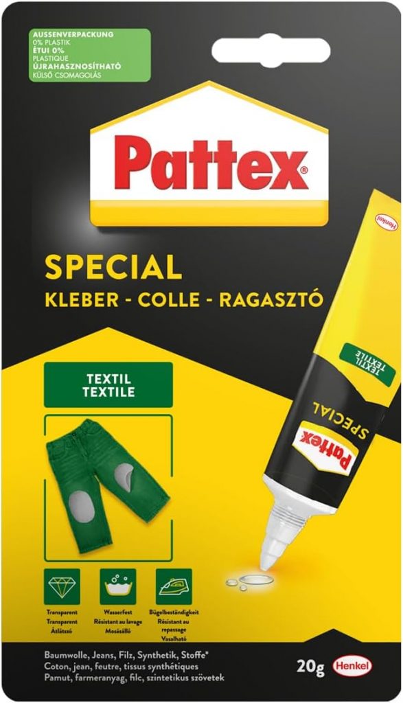 🤴 Pattex Spezialkleber Textil, wasch- und bügelbeständiger Textilkleber, Stoffkleber für Baumwolle, Leder, Jeans und mehr*, schnell trocknender Kleber, 20g3,98€ statt 6,45€ – 39,0 🔥🚚 Verkauft durch Amazon und Versand durch Amazon7,009 Bewertungen: 4.3 / 5.0 ⭐️⭐️⭐️⭐️🛒 zu Amazon https://www.amazon.de/dp/B004T2LZYK/?th=1&tag=preisfehlerheute-21#038;psc=1&tag=preisfehlerheute-21