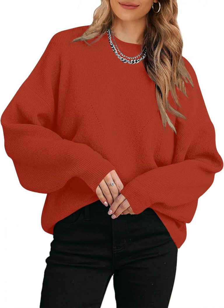 Imily Bela Pullover Damen Herbst Rundhals Pulli Elegant Oversize Einfarbig Oberteile Fledermaus Strickpullover Langarm Sweater Winter(Rotweint，S)10.99€ ➡️ https://www.amazon.de/dp/B0D9JT6ZXT/?tag=preisfehlerheute-21