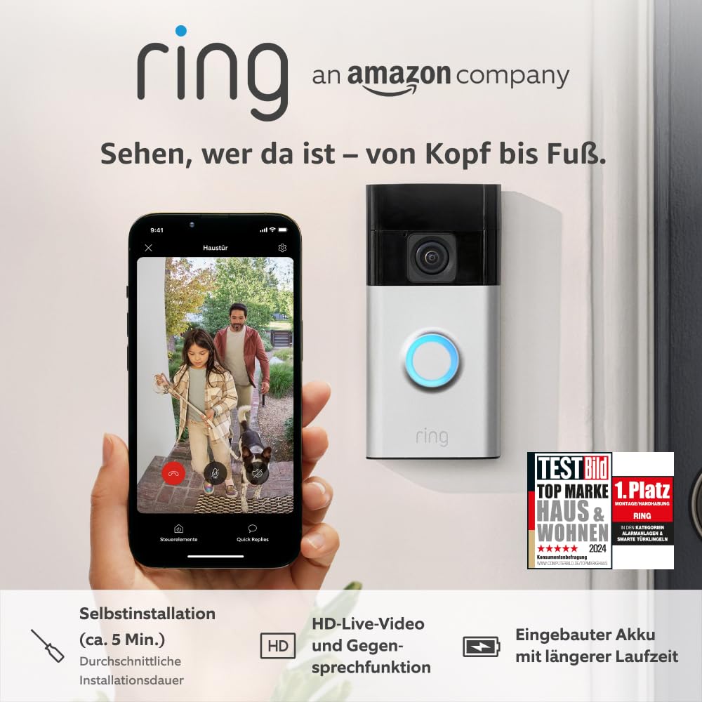 👑 Ring Akku-Videotürklingel (Battery Video Doorbell) (2024) | WLAN-Videotürklingel-Sicherheitskamera, Selbstinstallation (in 5 Minuten) | mit eingebautem Akku I Privatsphäre-Einstellungen39,99€ statt 99,99€ – 61,0 🔥🚚 Verkauft durch Amazon und Versand durch Amazon12,421 Bewertungen: 4.3 / 5.0 ⭐️⭐️⭐️⭐️🛒 zu Amazon https://www.amazon.de/dp/B0BZWQP9Z1/?th=1&tag=preisfehlerheute-21#038;psc=1&tag=preisfehlerheute-21