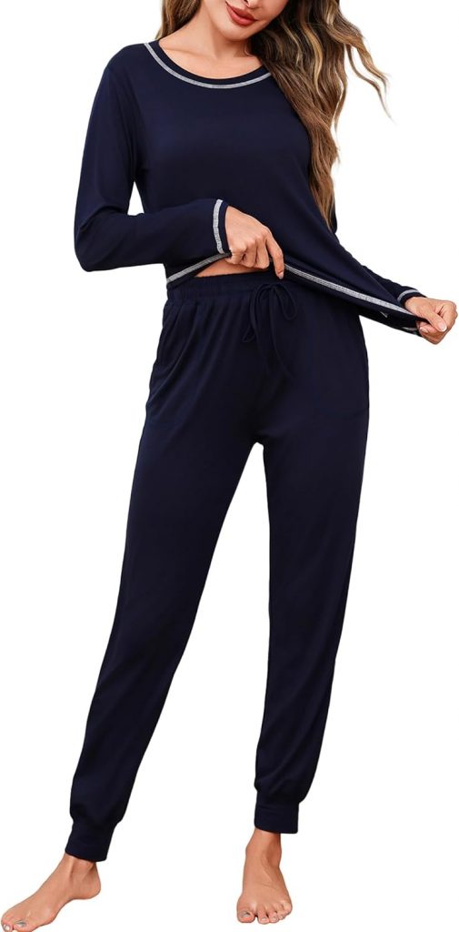 Aseniza Pyjama Damen Lang Schlafanzug Set Baumwolle Langer Kuschelig Pijamas Nachtwäsche Winter Zweiteiliger Hausanzug Einfarbig Damenschlafanzug Schlafanzughose Dunkelblau M9,99€ statt 19,99€➡️ https://www.amazon.de/dp/B0FD367J2K/?tag=preisfehlerheute-21